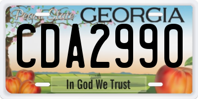 GA license plate CDA2990