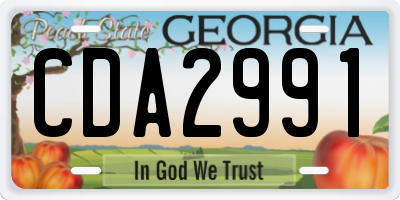 GA license plate CDA2991