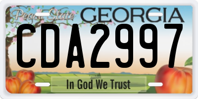 GA license plate CDA2997