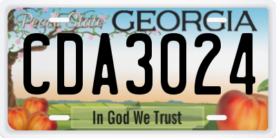 GA license plate CDA3024