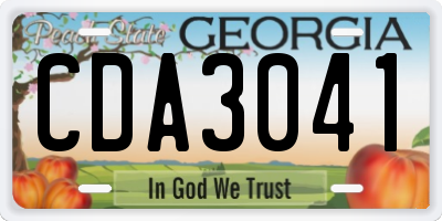 GA license plate CDA3041