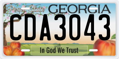 GA license plate CDA3043