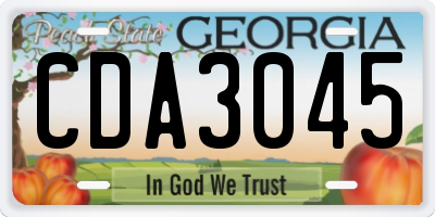 GA license plate CDA3045