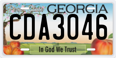 GA license plate CDA3046