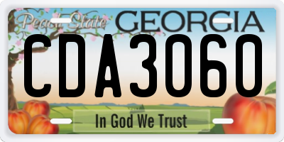 GA license plate CDA3060