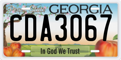 GA license plate CDA3067