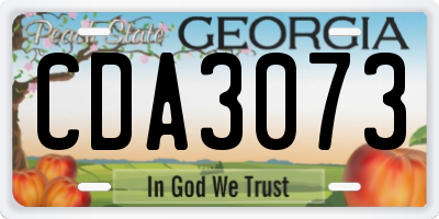 GA license plate CDA3073