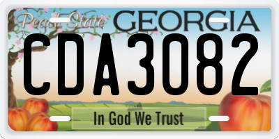 GA license plate CDA3082