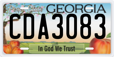 GA license plate CDA3083