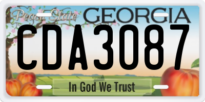 GA license plate CDA3087