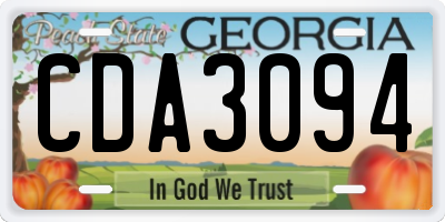 GA license plate CDA3094