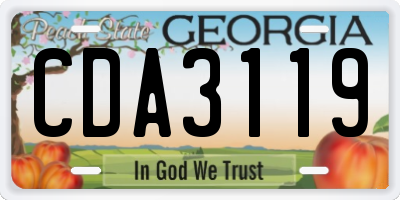 GA license plate CDA3119