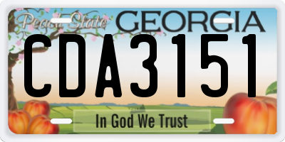 GA license plate CDA3151