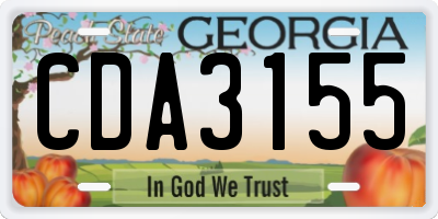 GA license plate CDA3155