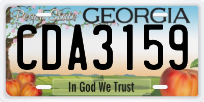 GA license plate CDA3159