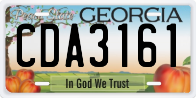 GA license plate CDA3161