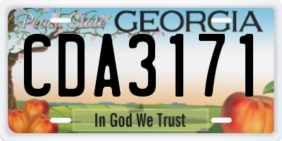 GA license plate CDA3171