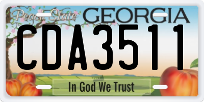 GA license plate CDA3511