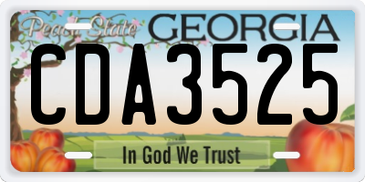 GA license plate CDA3525