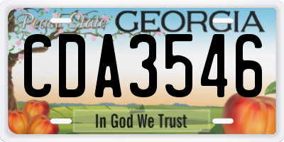 GA license plate CDA3546