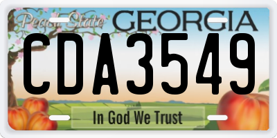 GA license plate CDA3549