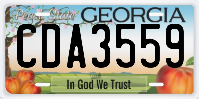GA license plate CDA3559