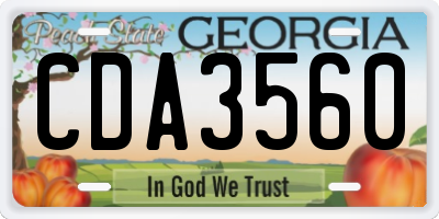 GA license plate CDA3560