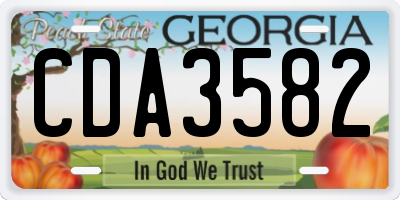 GA license plate CDA3582