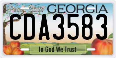 GA license plate CDA3583