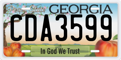GA license plate CDA3599