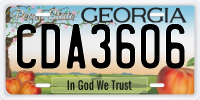 GA license plate CDA3606
