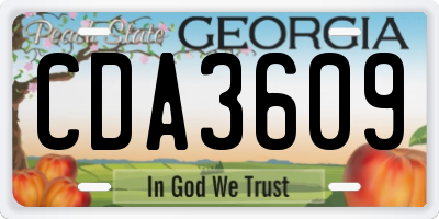 GA license plate CDA3609