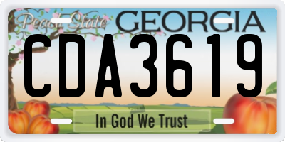 GA license plate CDA3619