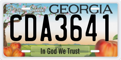 GA license plate CDA3641