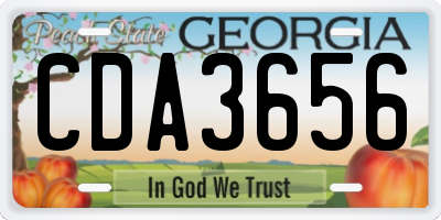 GA license plate CDA3656