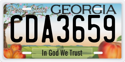 GA license plate CDA3659