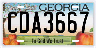 GA license plate CDA3667