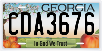 GA license plate CDA3676