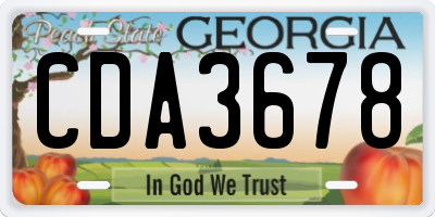 GA license plate CDA3678