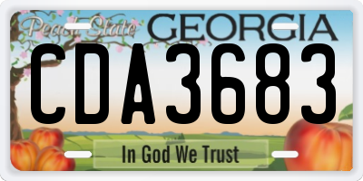 GA license plate CDA3683