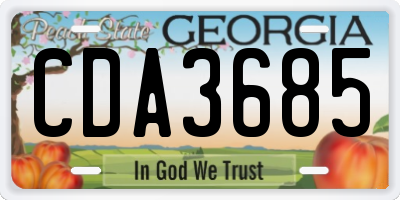 GA license plate CDA3685