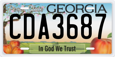GA license plate CDA3687