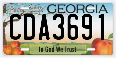 GA license plate CDA3691