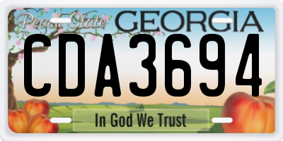 GA license plate CDA3694