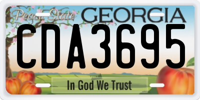 GA license plate CDA3695
