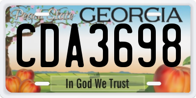 GA license plate CDA3698