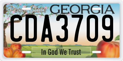 GA license plate CDA3709