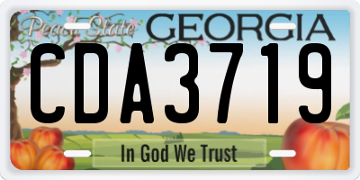 GA license plate CDA3719