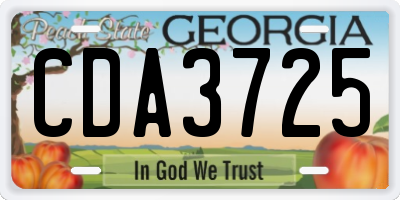 GA license plate CDA3725