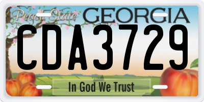 GA license plate CDA3729